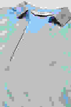 Ice Blue Cotton Embroidered Kurti image number 1