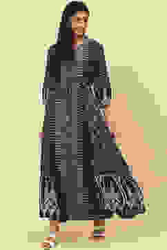 Indigo LIVA Fusion Printed Dress image number 0