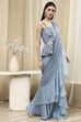 Ice Blue Peplum Pre-Draped Saree image number 5
