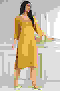 Yellow Solid Straight Kurta image number 4