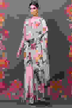 Rohit Bal Peach Cotton Silk Printed Saree image number 1