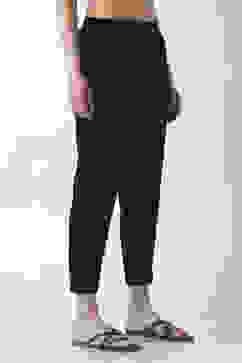 Black Cotton Slim Pants image number 3