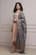 Blush Peach Cotton Tissue Embroidered Dyed Kalidar Suit Set image number 3