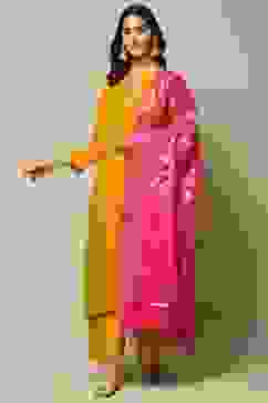 Fuschia Art Silk Yarndyed Dupatta image number 2