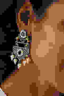 Navy Brass Drop & Danglers image number 1