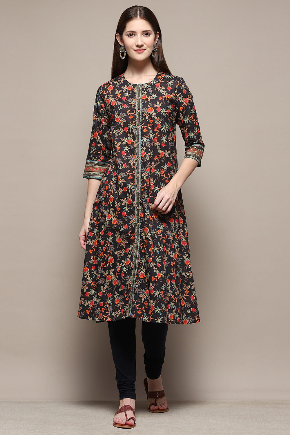 Black Cotton Blend Straight 2 Piece Set image number 6