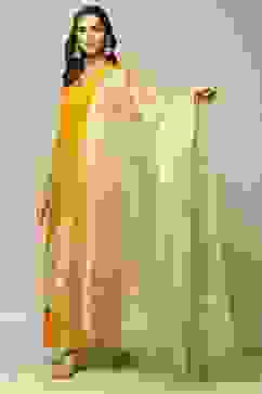 Gold Cotton Blend Yarndyed Dupatta image number 0