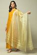Gold Cotton Blend Yarndyed Dupatta image number 0