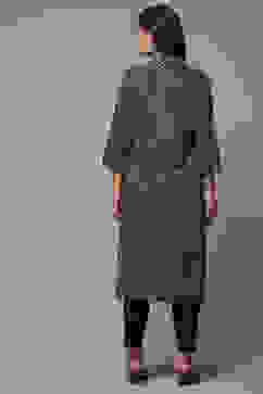 Black LIVA Straight Printed Kurta image number 2