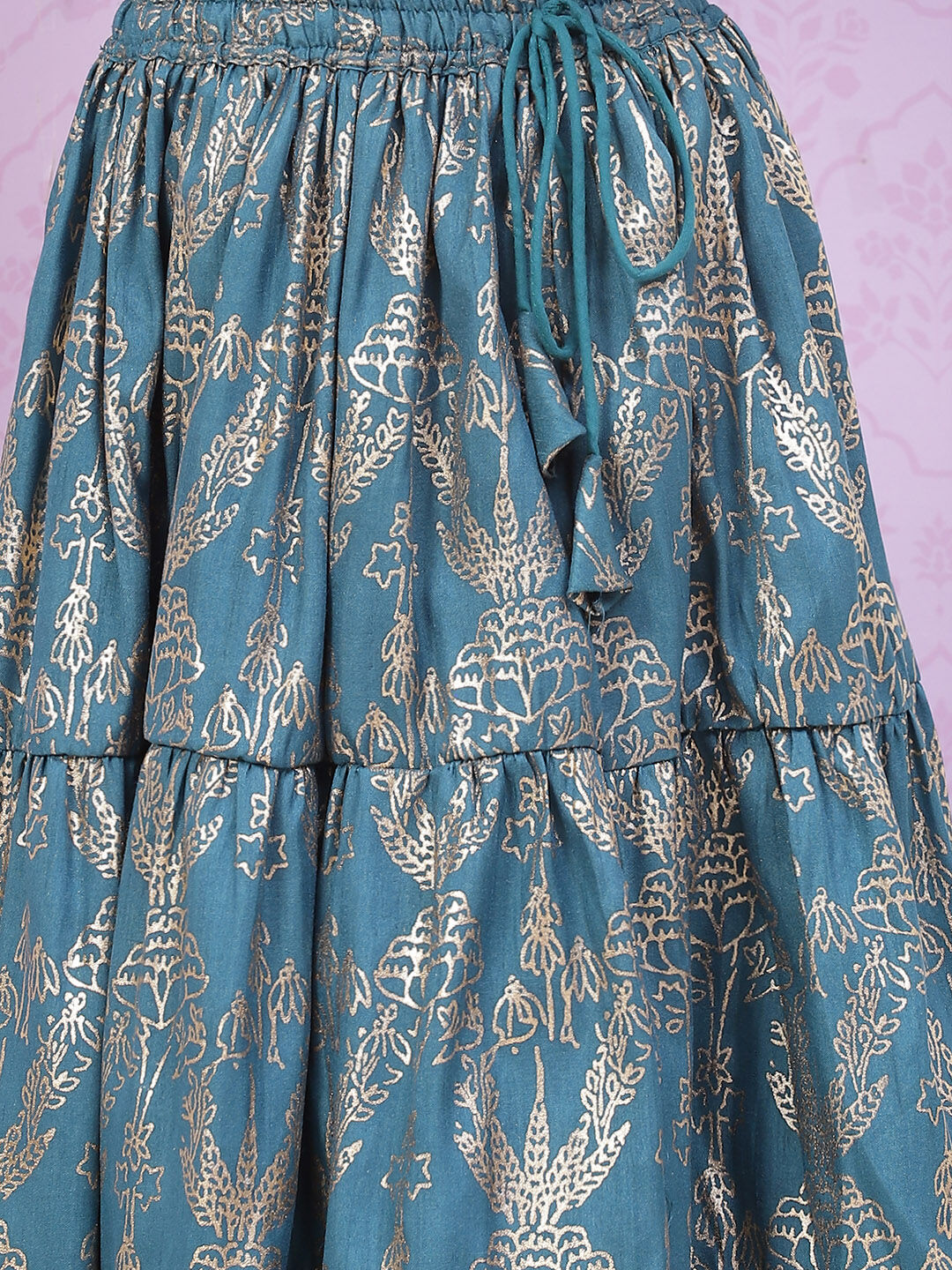 Blue Art Silk Lehenga Set image number 2