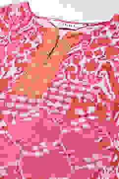 Red Cotton Blend Printed Kurti image number 1