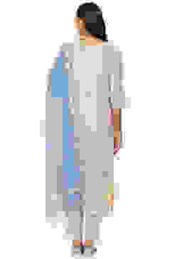 Beige Cotton Unstitched Suit Set image number 4