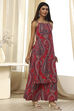 Magenta Pure Cotton Printed Straight Kurta Set image number 5