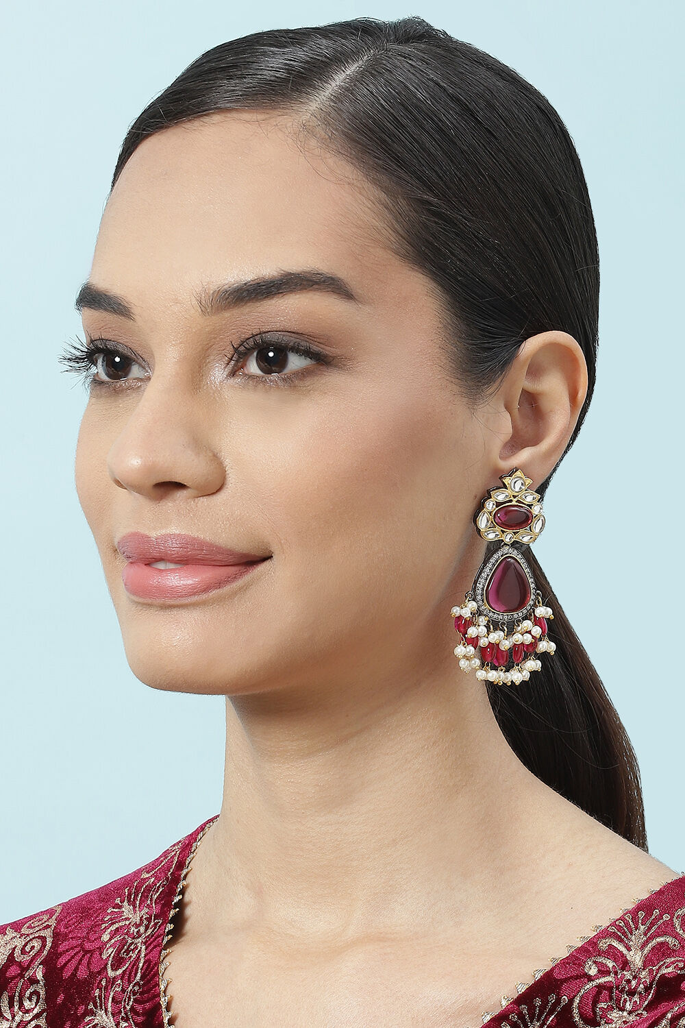 Pink Brass Earrings image number 3