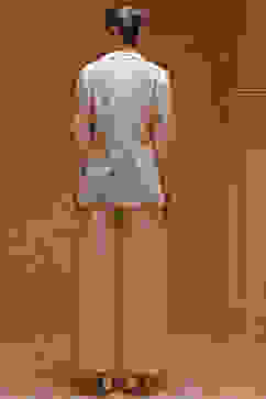 Ivory Poly Georgette Embroidered Fusion Set image number 4