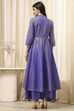 Lavender Cotton Layered Anarkali Dress image number 3