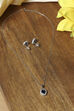 Navy Blue Stone Necklace Set image number 2