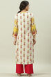 Peach Rayon Straight Printed Kurta image number 4