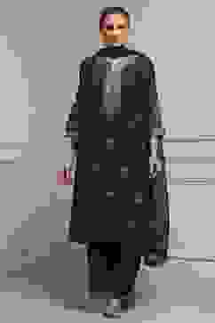 Purple Viscose Straight Suit Set image number 0