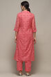 Pink Cotton Blend Unstitched Suit set image number 7