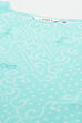 Aqua Blue and White Cotton Straight Suit Set image number 1