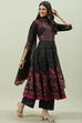 Black Cotton Silk Anarkali Kurta Palazzo Suit Set image number 5