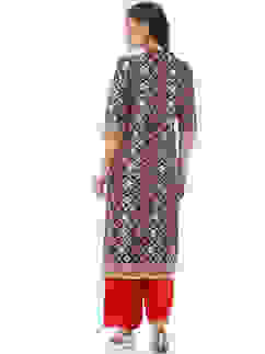 Black Cotton Straight Kurta image number 4