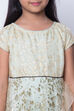 Beige Art Silk Flared Gown image number 1