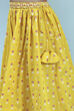 Yellow Cotton Printed Strappy Lehenga Set image number 2