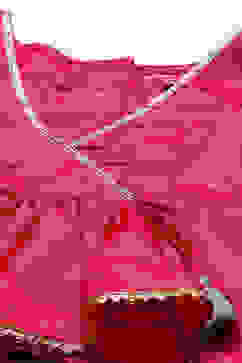 Plum Art Silk Flared Lehenga image number 1