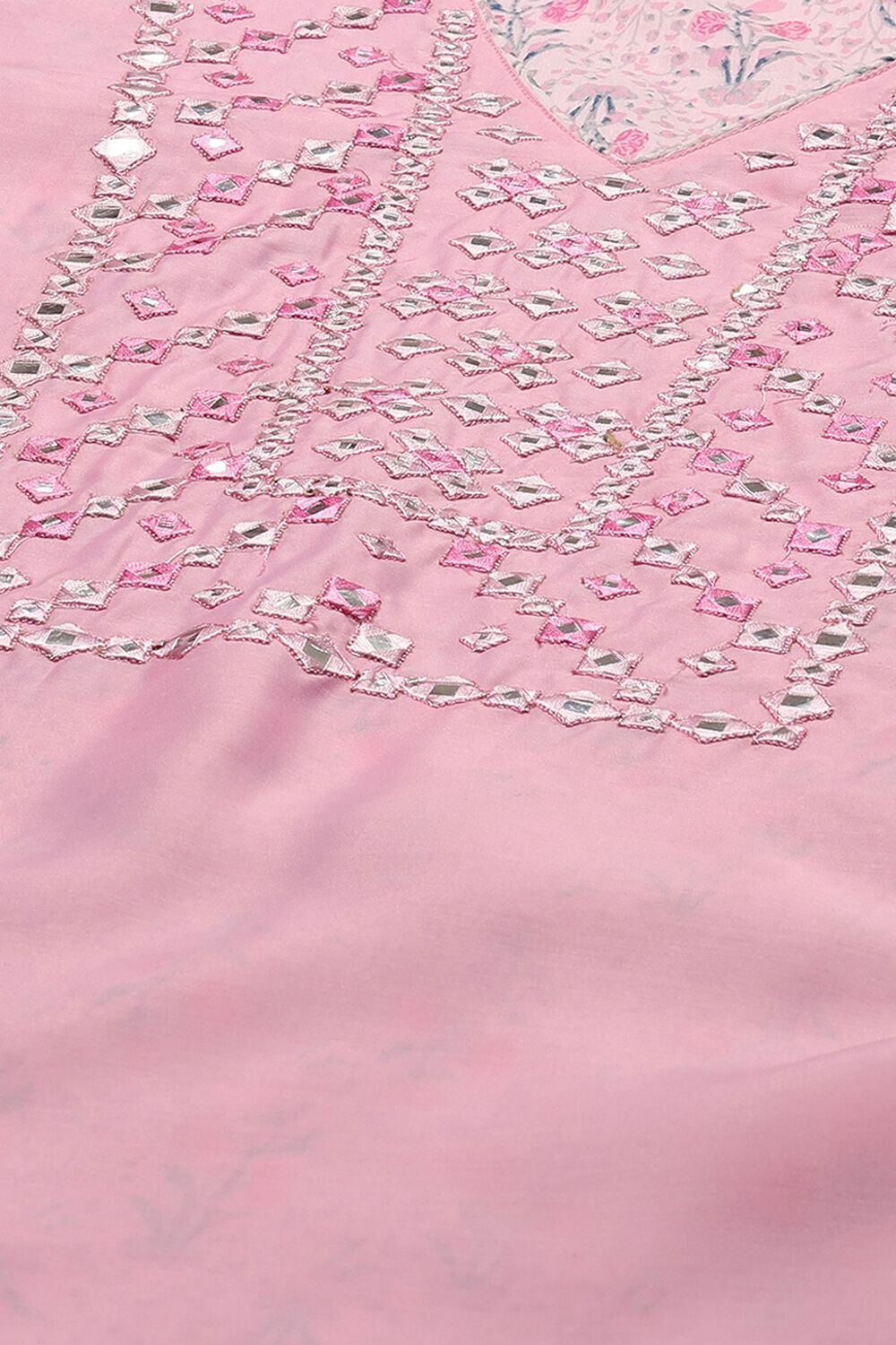 Powder Blue Cambric Narrow Kurta Pant Suit Set image number 1