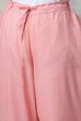 Peach Cotton Blend A-Line Kurta Pants Suit Set image number 3