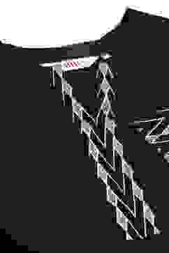 Black Cotton Flax Straight Kurta Pants Set image number 1