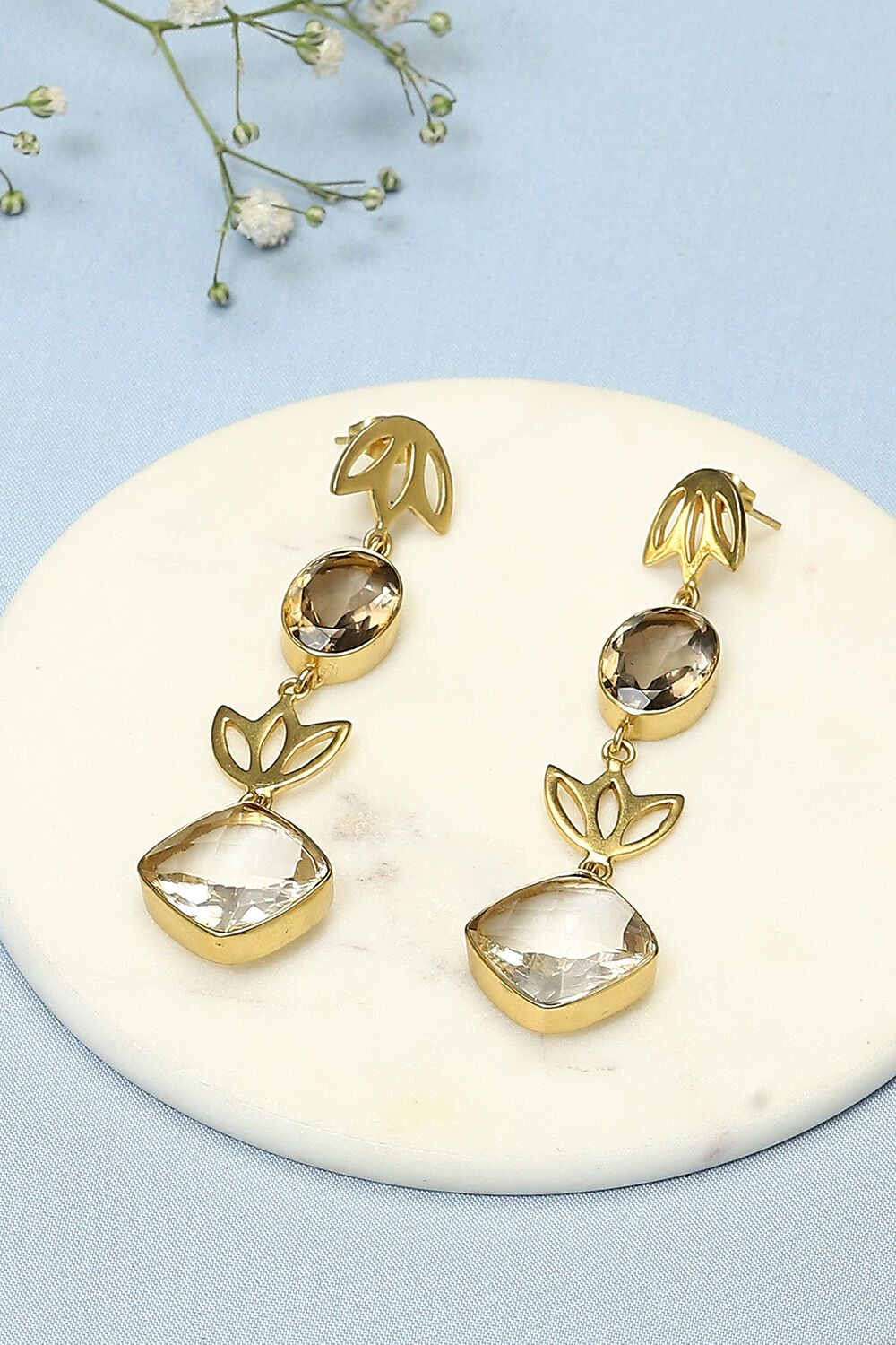 Gold Brass Earrings image number 0