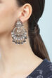 Oxidised Grey Alloy Earrings image number 1