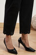 Black Cotton Blend Narrow Pant image number 6