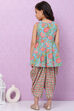 Turquoise Cotton Short Kurti image number 4