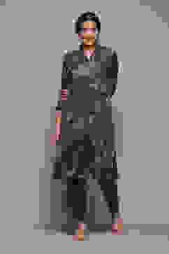 Lavender Poly Spandex Straight Printed 2 Piece Set image number 0