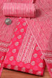 Pink Cotton Hand Embroidered Unstitched Suit Set image number 0