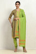 Grey Cotton Handloom Unstitched Suit Set image number 7