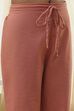 Rust Cotton Solid Regular Pants image number 1