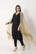 Beige Embroidered Elegant Dupatta image number 0