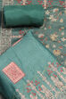 Green Chanderi Hand Embroidered Unstitched Suit Set image number 1