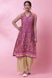Purple Cotton Straight Printed Kurta