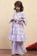 Pink Cotton Angrakha Tiered Kurta Set image number 3