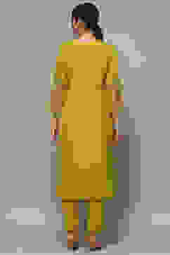 Lime Organza Unstitched Suit set image number 6