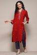 Red Daffodil Straight Yarndyed Kurta