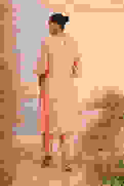 Pink Silk Embroidered Straight Suit Set image number 3