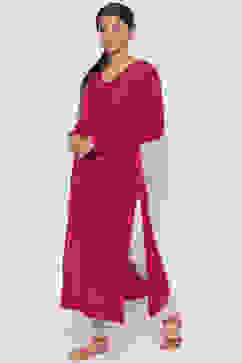 Fuchsia Acro Woolen Kurta image number 2
