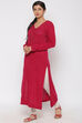 Brick Red Woolen Kurta image number 2
